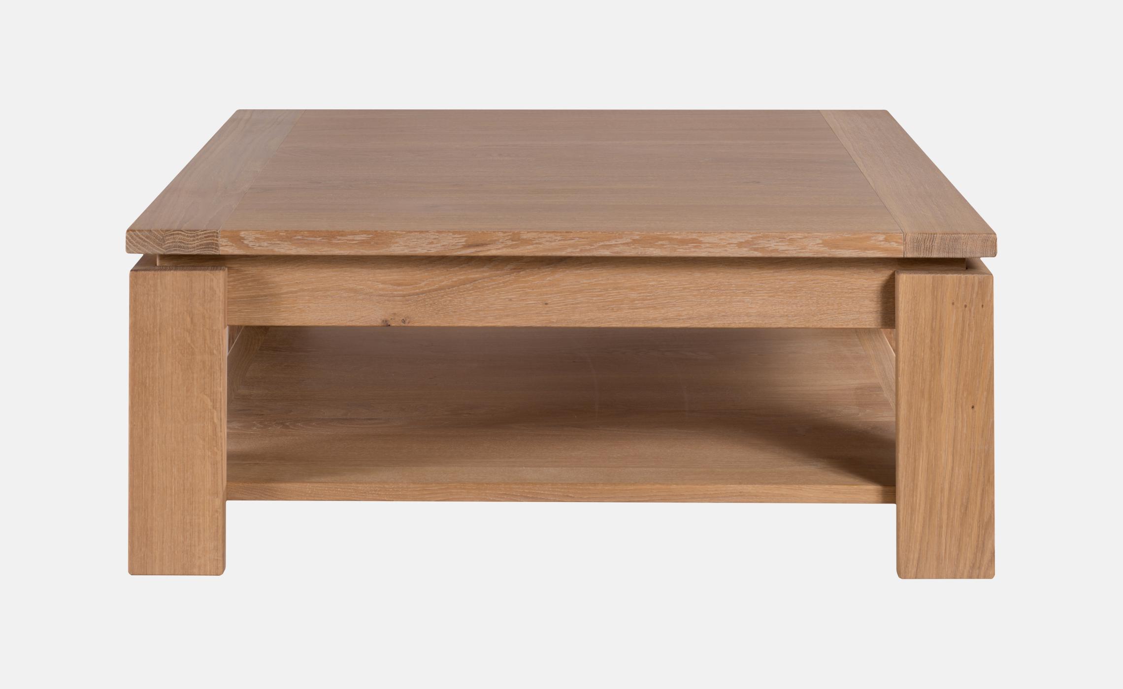 Table basse carre en chene huilee