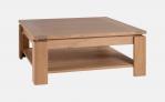 Table de salon carre en chene naturel huile
