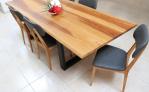 Table contemporaine chene metal